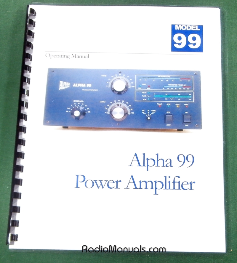 Alpha 99 Operator's Manual